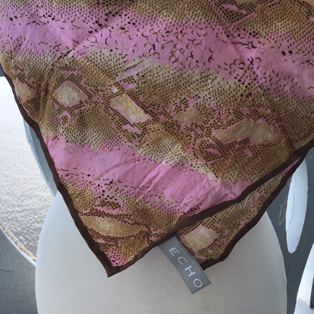 Echo Oversized Square Silk Scarf In Exotic Snake Print View 3
